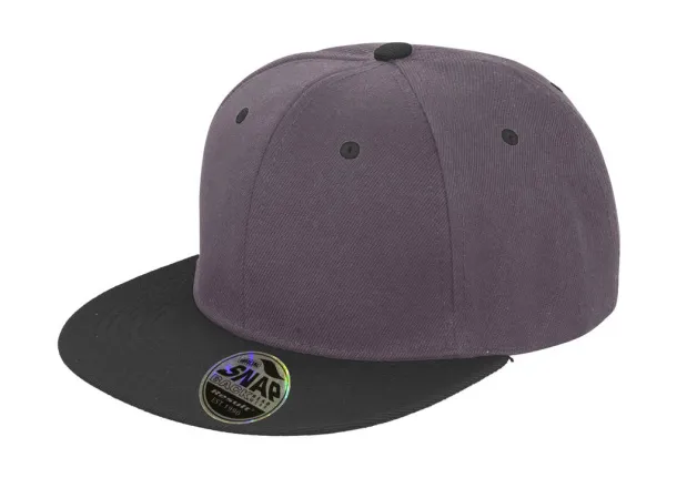  Bronx Original Flat Peak Dual Color - Result Headwear Heather Grey Black