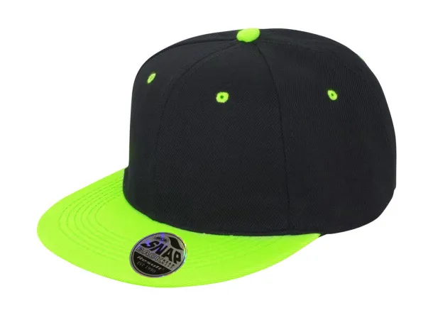  Bronx Original Flat Peak Dual Color - Result Headwear Black Lime