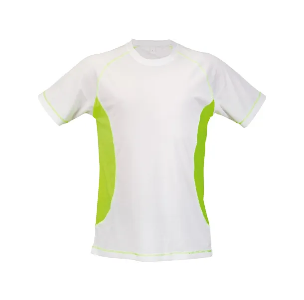 Combi sport T-shirt fluorescent yellow White