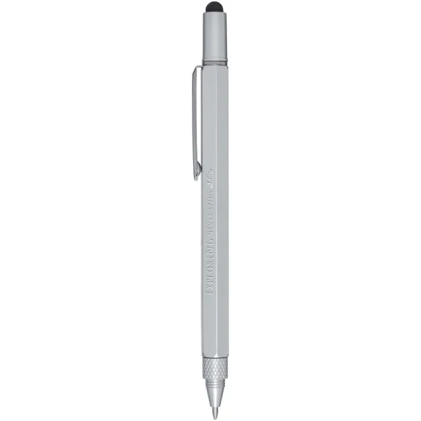 Dora multifunkcionalna olovka od recikliranog aluminija (crna tinta) Srebrna