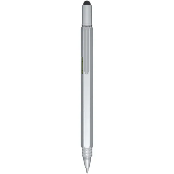 Dora multifunkcionalna olovka od recikliranog aluminija (crna tinta) Srebrna