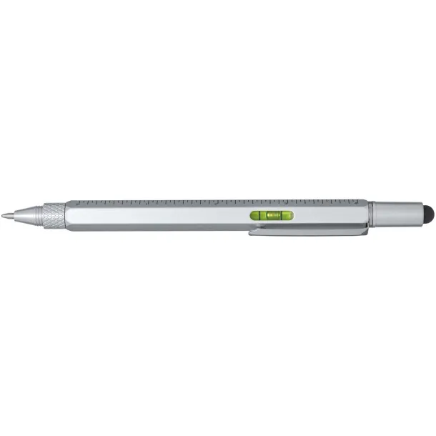 Dora multifunkcionalna olovka od recikliranog aluminija (crna tinta) Srebrna