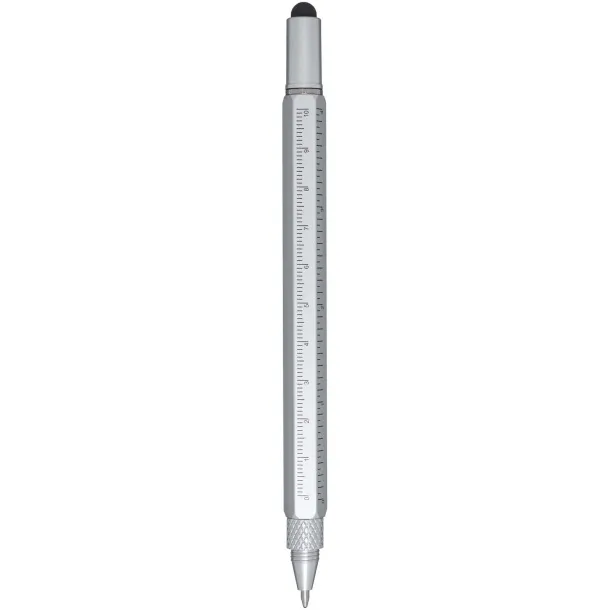 Dora multifunkcionalna olovka od recikliranog aluminija (crna tinta) Srebrna