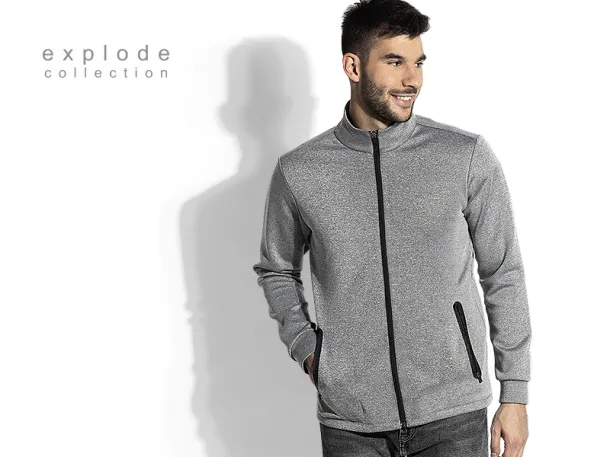 CLARK Unisex high collar mélange sweatshirt - EXPLODE Pepeljasto siva