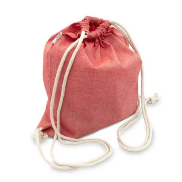  Recycled cotton drawstring bag B'RIGHT Crvena