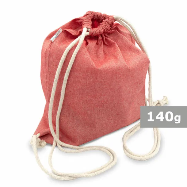  Recycled cotton drawstring bag B'RIGHT red