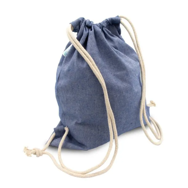  Recycled cotton drawstring bag B'RIGHT Plava