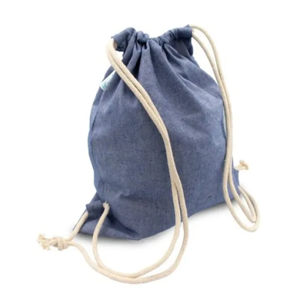  Recycled cotton drawstring bag B'RIGHT Plava