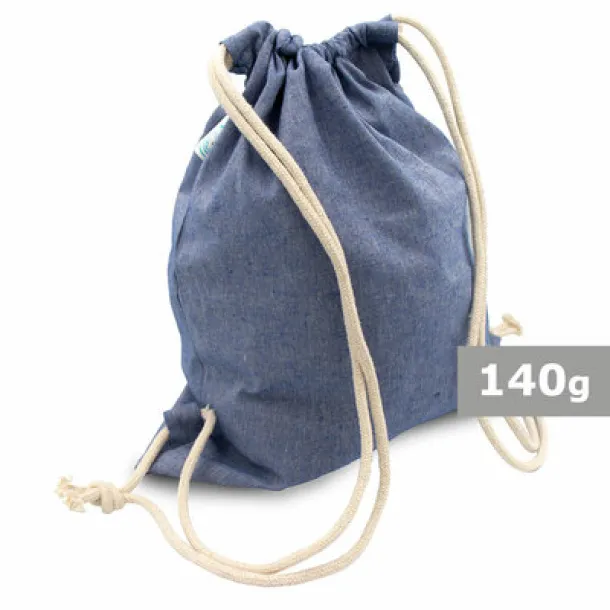  Recycled cotton drawstring bag B'RIGHT Plava