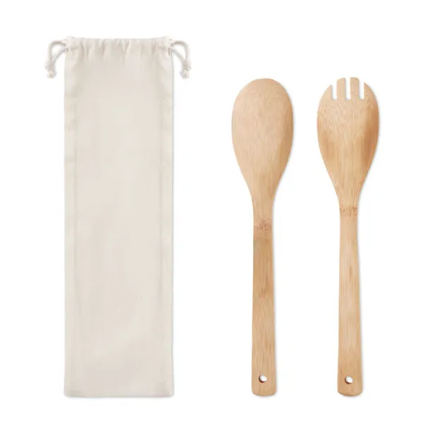 MAYEN SET Set bamboo utensils salad Beige