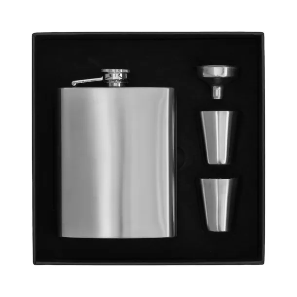 LUCAN hip flask gift set Silver