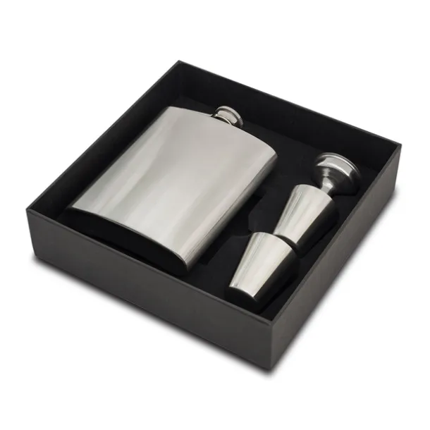 LUCAN hip flask gift set Silver