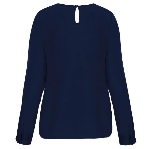  LADIES' LONG-SLEEVED CREPE BLOUSE - 85 g/m² - Kariban Dark Royal Blue