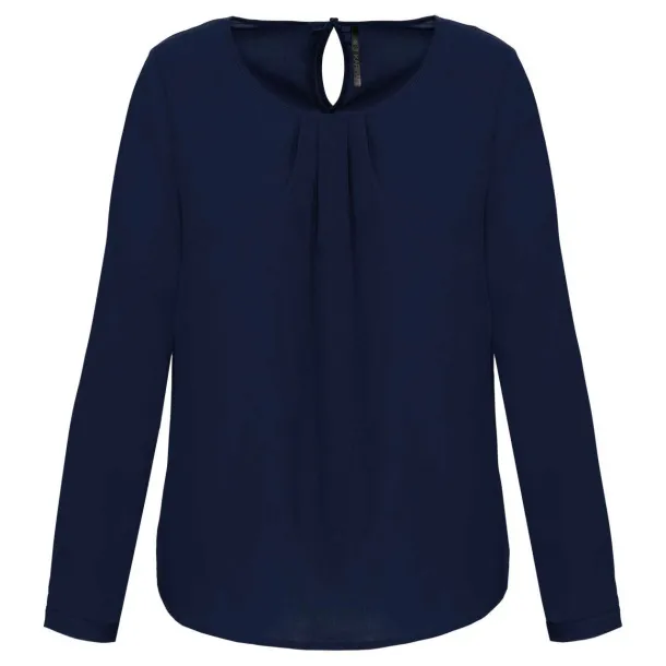  LADIES' LONG-SLEEVED CREPE BLOUSE - 85 g/m² - Kariban Deep Sea Blue