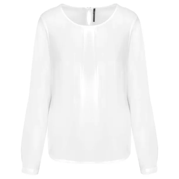  LADIES' LONG-SLEEVED CREPE BLOUSE - 85 g/m² - Kariban Off White