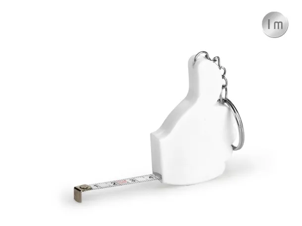 LIKE plastic key holder in shape of hand with tape measure White