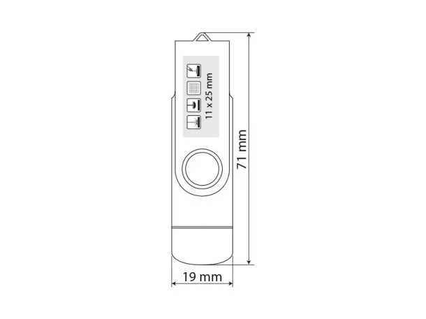 SMART OTG USB flash memorija 8GB - PIXO Crna