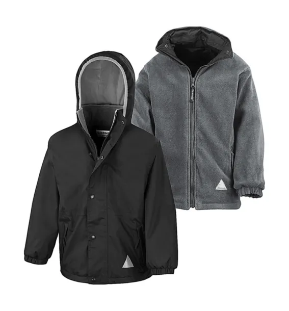  Junior Reversible Stormproof Jacket - Result Black Siva