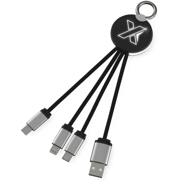 SCX.design C16 Kabel za punjnenje s osvjetljenim logom - SCX.design Solid black Bijela