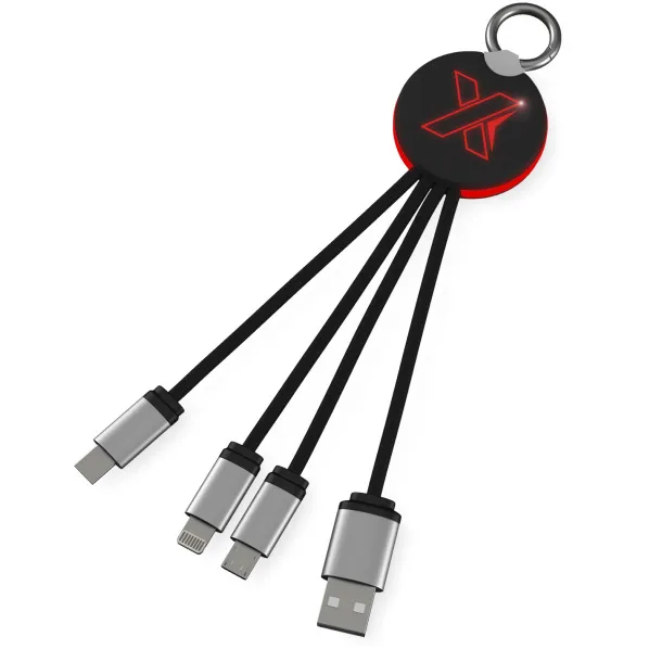 SCX.design C16 Kabel za punjnenje s osvjetljenim logom - SCX.design Crvena Solid black