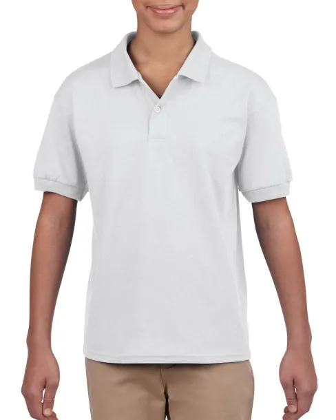 DRYBLEND®  YOUTH JERSEY POLO SHIRT - Gildan White