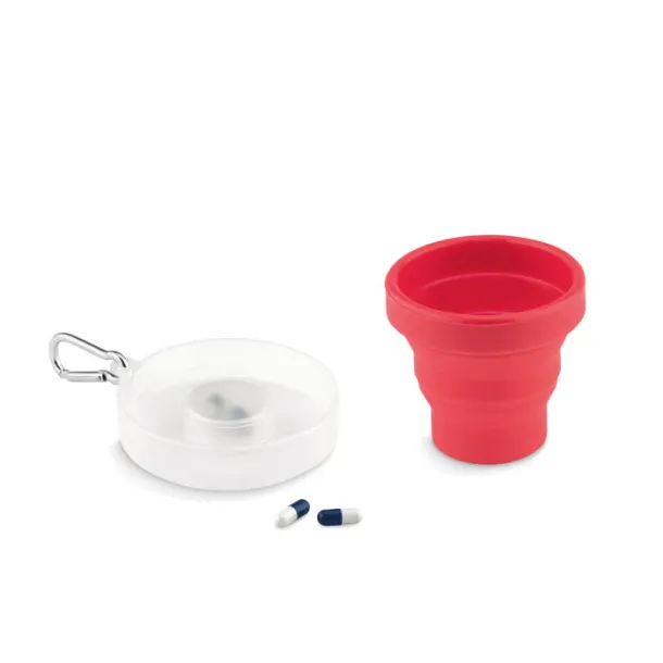 CUP PILL Silicone foldable cup Red