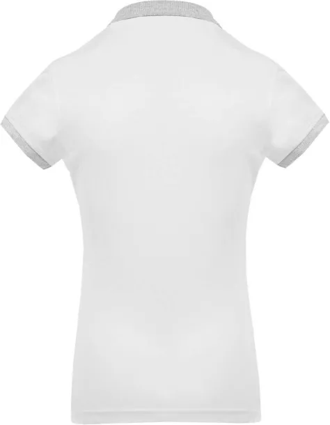  Ženska dvobojna polo majica kratkih rukava, 180 g/m2 - Kariban Bijela Oxford Grey