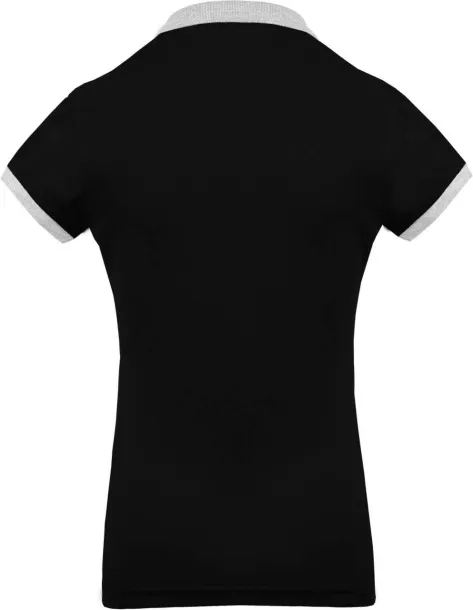  LADIES’ TWO-TONE PIQUÉ POLO SHIRT - Kariban Black Oxford Grey