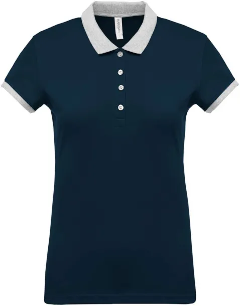  LADIES’ TWO-TONE PIQUÉ POLO SHIRT - Kariban Navy Oxford Grey