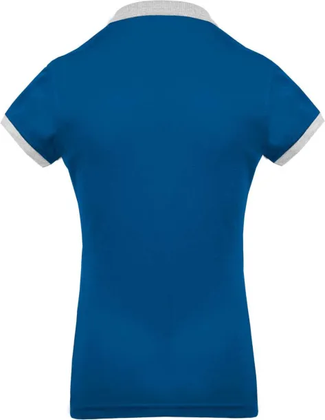 Ženska dvobojna polo majica kratkih rukava, 180 g/m2 - Kariban Light Royal Blue Oxford Grey