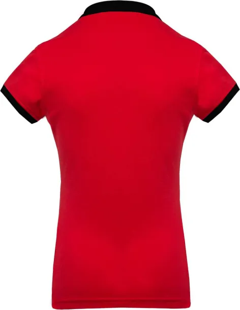  LADIES’ TWO-TONE PIQUÉ POLO SHIRT - Kariban Red Black