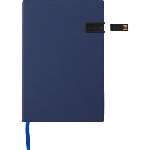  Notebook approx. A5, USB memory stick 16 GB blue