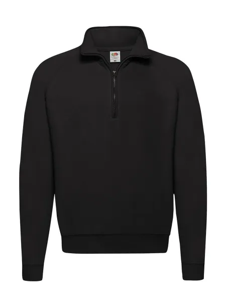  Klasični pulover s kratkim patentnim zatvaračem, 280 g/m² - Fruit of the Loom Crna