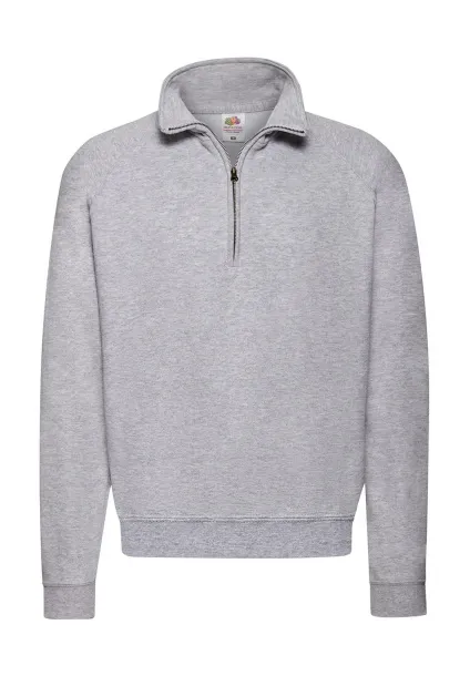  Classic Zip Neck Sweat - Fruit of the Loom Heather Grey