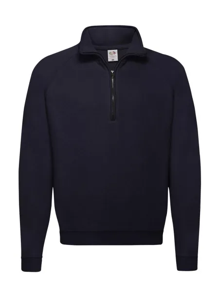  Classic Zip Neck Sweat - Fruit of the Loom Deep Navy