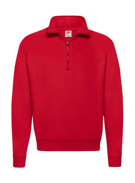  Classic Zip Neck Sweat - Fruit of the Loom Crvena