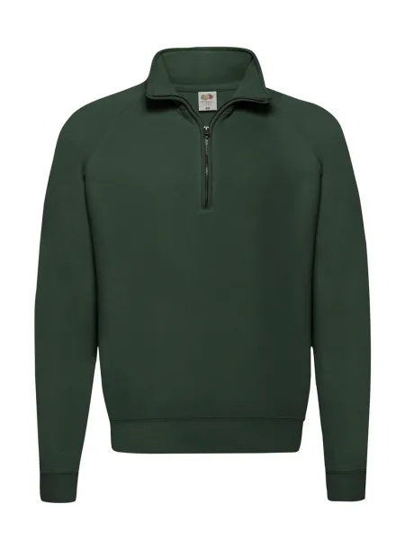  Classic Zip Neck Sweat - Fruit of the Loom Bottle Green