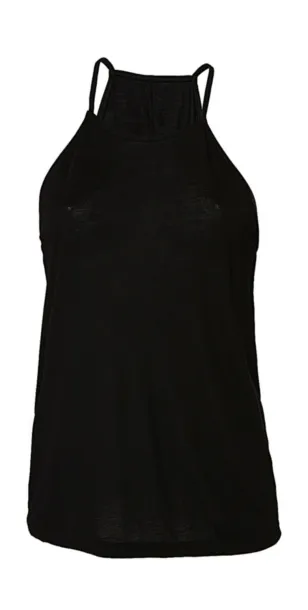  Women's Flowy High Neck Tank - Bella+Canvas Black