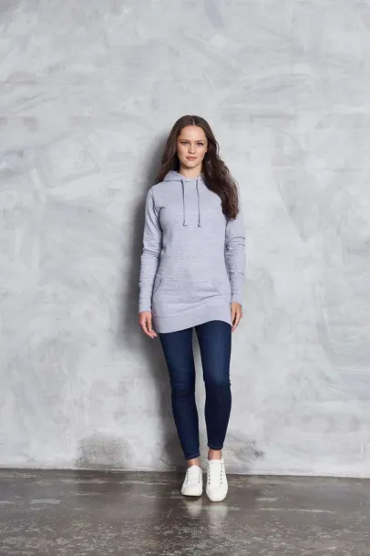  GIRLIE LONGLINE HOODIE - Just Hoods Heather Grey