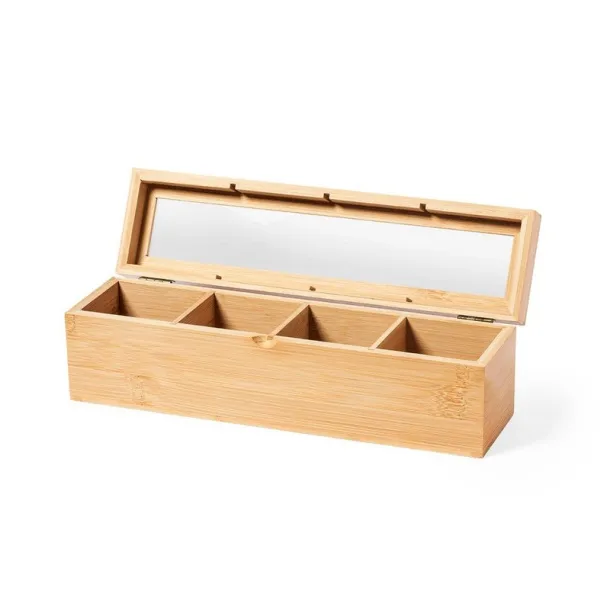  Bamboo tea storage box light brown