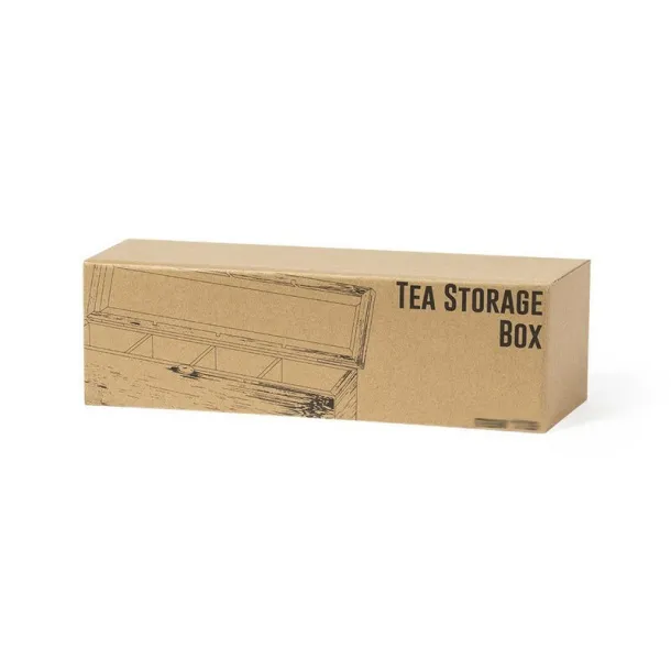  Bamboo tea storage box light brown