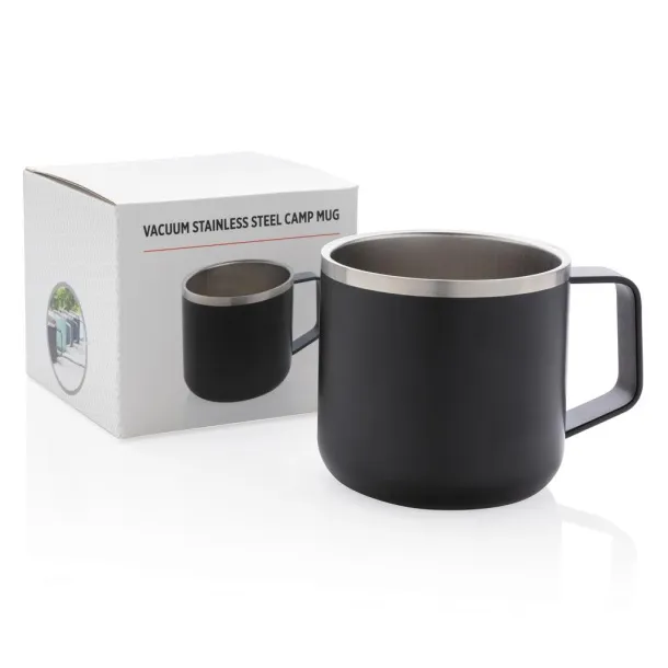  šalica za kampiranje od nehrđajućeg čelika, 350 ml - XD Collection Crna