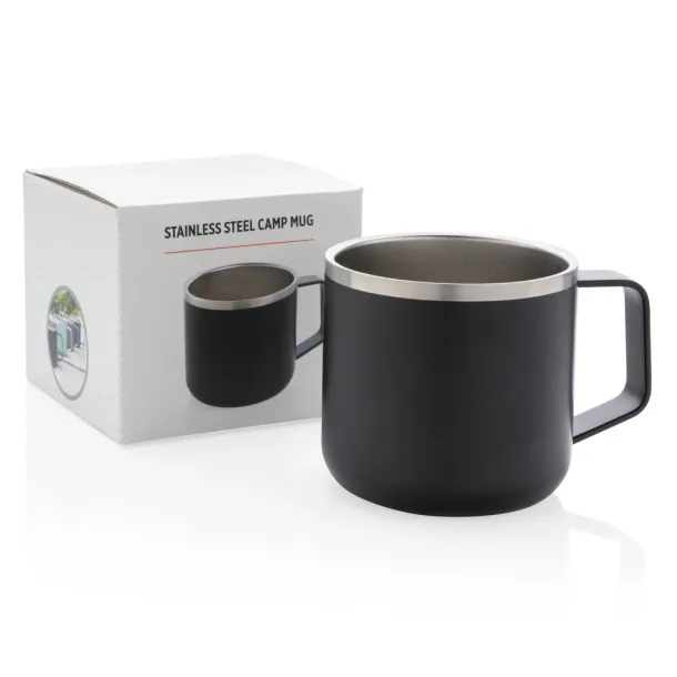  šalica za kampiranje od nehrđajućeg čelika, 350 ml - XD Collection Crna
