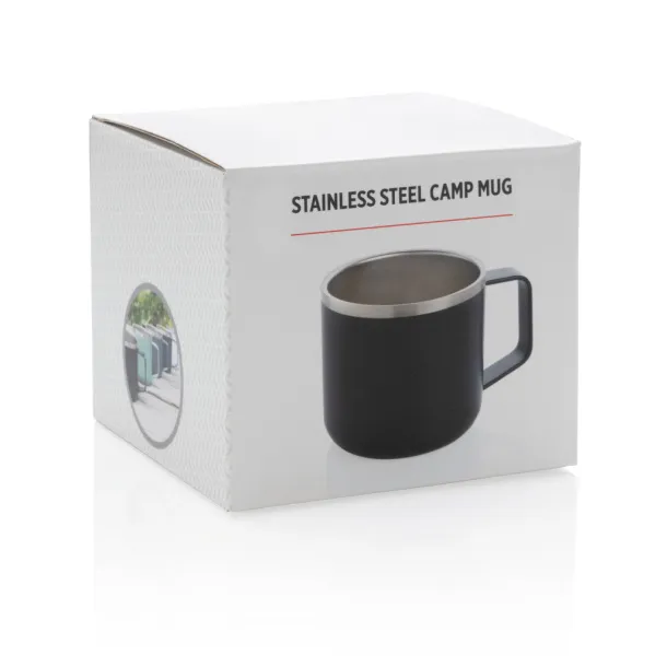  šalica za kampiranje od nehrđajućeg čelika, 350 ml - XD Collection Crna