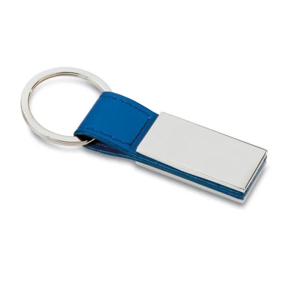 RECTANGLO PU and metal key ring Blue