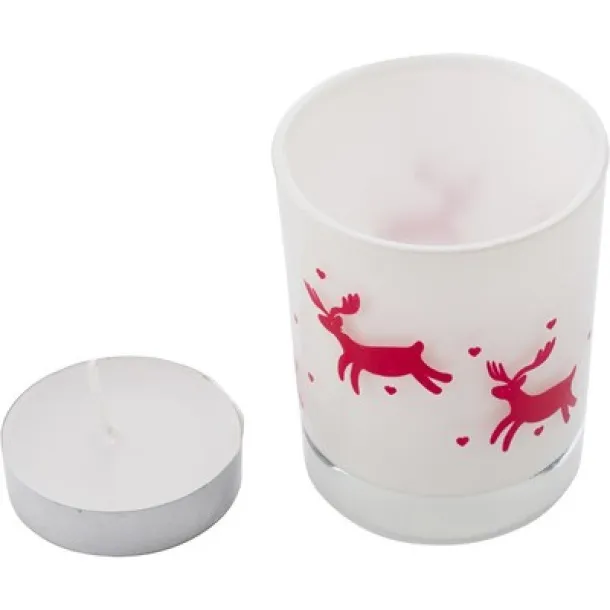  Decorated candle holder with tea light Bijela
