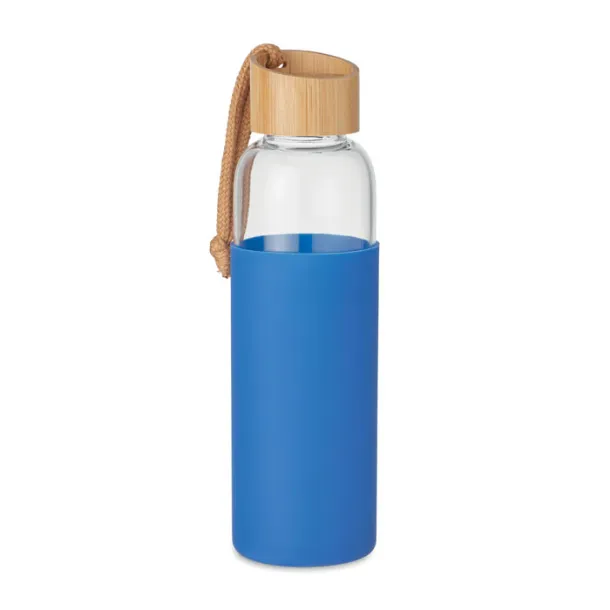 CHAI Glass Bottle 500 ml in pouch Royal blue