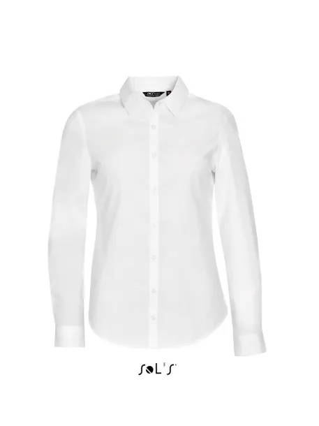  SOL'S BLAKE WOMEN - LONG SLEEVE STRETCH SHIRT - SOL'S White