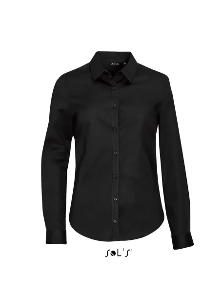  SOL'S BLAKE WOMEN - LONG SLEEVE STRETCH SHIRT - SOL'S Black