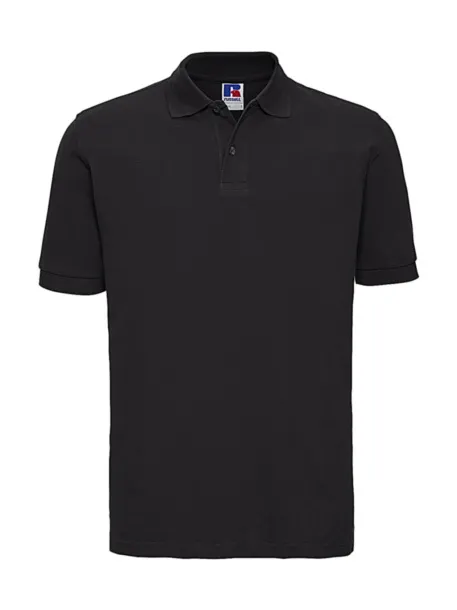  Men's Classic Cotton Polo - Russell  Black